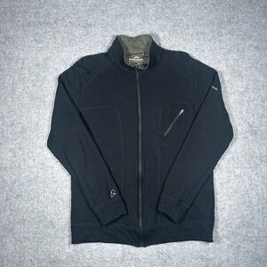 Kathmandu Full Zip Jacket Mens Large Black MerinoMidlite Wool Hiking Outdoor